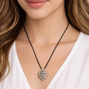 Always In My Heart Locket Ashes Silver Necklace Memorial Urn Pendant